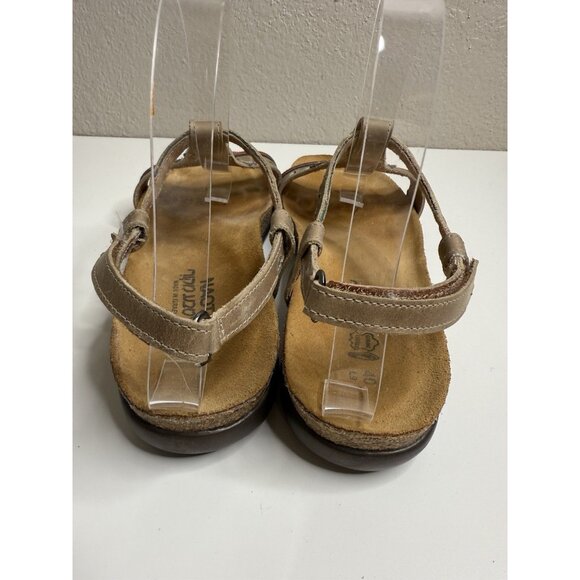 Naot Size 40 9 Leather Ankle Strap Sandals Odelia Tribal Design Beige - Picture 7 of 10